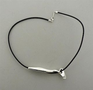 Tiffany &amp; Co Gehry Orchid Sterling  Cord Necklace