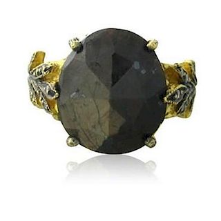 Cathy Waterman 22K Gold Brown Sapphire Diamond Ring