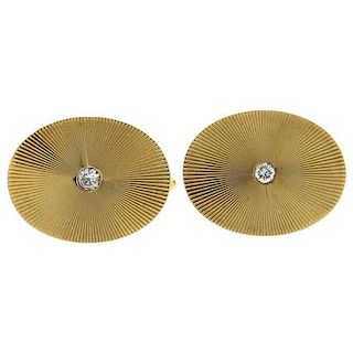 Larter &amp; Son Diamond 14k Gold Oval Cufflinks