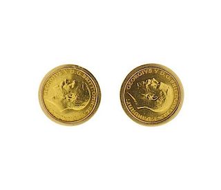 Large 18K Gold Coin Cufflinks