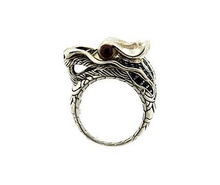 John Hardy Naga Sterling Ruby Sapphire Dragon Ring