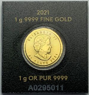 2021 Canada Maple Leaf .9999 Gold 1 Gram