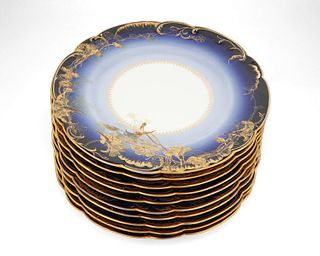 A set of Limoges porcelain plates