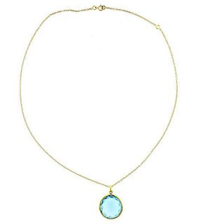 Ippolita Lollipop 18k Gold Blue Topaz Necklace