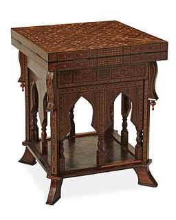 A Syrian inlaid gaming table