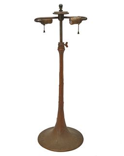 A Tiffany Studios bronze table lamp base
