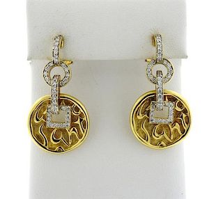 Seidengang 18k Gold Diamond Drop Earrings