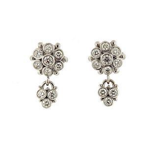 Judith Ripka 18K Gold Diamond Dangle Earrings
