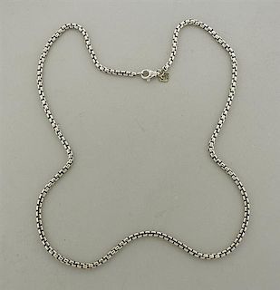 David Yurman Sterling 14k Gold 3.5mm Box Chain Long Necklace