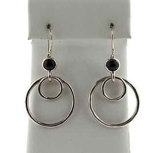Ippolita Sterling Onyx Circle Drop Earrings