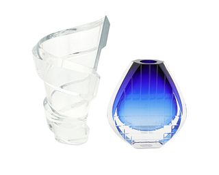 Two Baccarat crystal vases