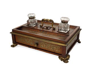 A Continental boulle ink stand