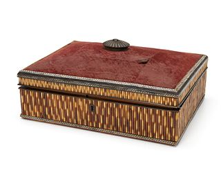 A large Sinhalese porcupine quill box