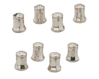 A group of Cartier sterling silver salt and pepper shakers