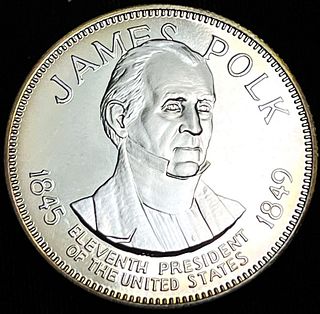 Vintage 1845 Presidential James Polk Sterling Silver 0.98 ozt ASW