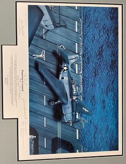 PRESIDENT GEORGE H. W. BUSH Signed X9 PREPARING TO LAUNCH Numbered LIMITED EDITION Gliclee Print