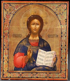 A RUSSIAN ICON OF CHRIST AS THE LORD ALMIGHTY