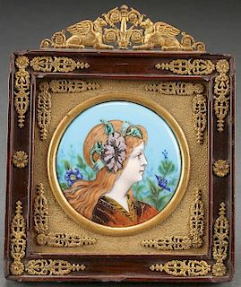A VERY FINE FRENCH LIMOGES ENAMELED PLAQUE