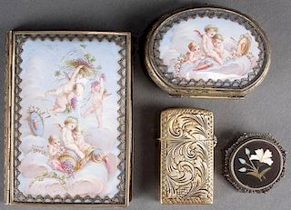 A GROUP OF CONTINENTAL ENAMELED OBJECTS