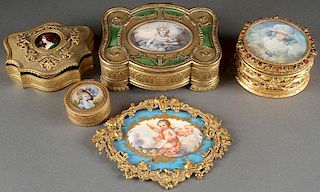 A GROUP OF ORMOLU MOUNTED FRENCH BOXES