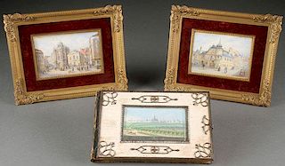 A GROUP OF AUSTRIAN MINIATURE CITYSCAPES, 19TH C