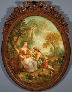 A PAIR OF FRENCH OIL PAINTINGS, FOLLOWER BOUCHER