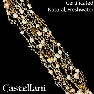 CERTIFICATED. CASTELLANI, IMPORTANT PEARL LONG CHAIN NECKLACE