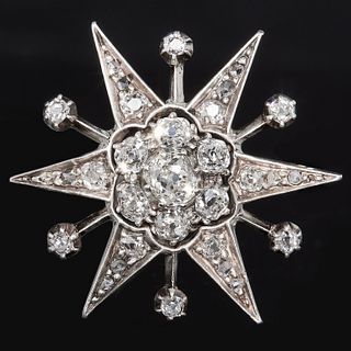 VICTORIAN DIAMOND STAR BROOCH
