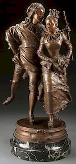 A BRONZE FIGURE OF A COUPLE ICE SKATING, GAUDEZ