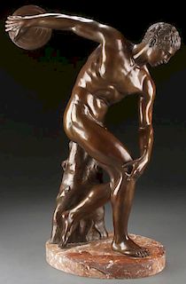 GRAND TOUR BRONZE OF THE DISCUS THROWER