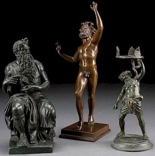 A GROUP OF THREE GRAND TOUR BRONZES, 19TH CENTURY