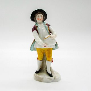 Antique Chelsea Miniature Figurine, Boy with Jar