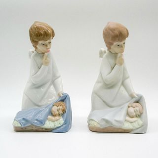 Pair, Angel with Child - Lladro Porcelain Figurines