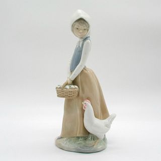 NAO by Lladro Porcelain Figurine, Girl with Hen