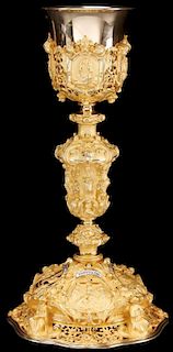 A GILDED SILVER CHALICE AND PATEN, DEJEAN, PARIS