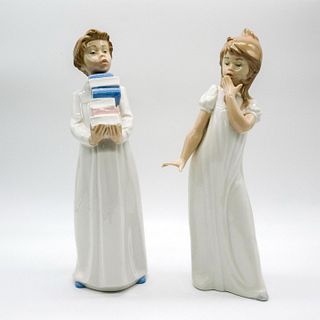 2pc Nao by Lladro Porcelain Children Figurines