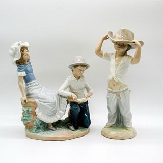 2pc Nao by Lladro Porcelain Children Figurines