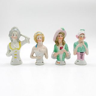 4pc Antique German Lady Ceramic Pincushions