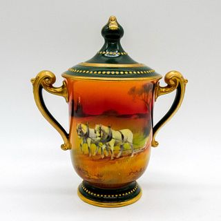 Royal Doulton Mini Porcelain Country Scene Covered Urn