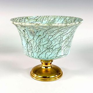Distinctive Delft Mid-Century Vase With Brass Footing