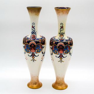 Pair of Antique Doulton Lambeth Faience Vases