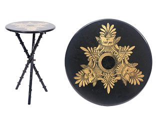 Piero Fornasetti Black Lacquered Side Table