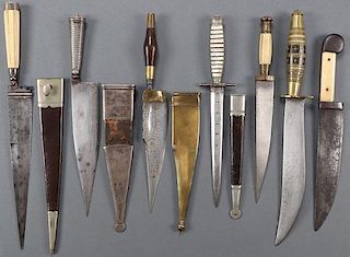 A VERY FINE GROUP OF SEVEN MEDITERRANEAN KNIVES