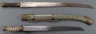 A PAIR OF CHINESE SWORDS, PROBABLY CIRCA 1900