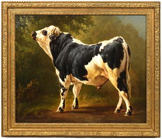 Jacques Brascassat Oil 'A Bull in Pasture'
