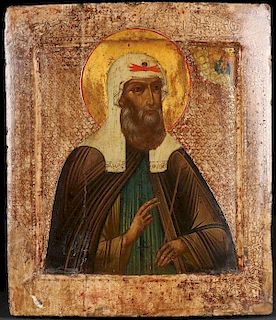 A RUSSIAN ICON OF SAINT ALEXIS OF MOSCOW
