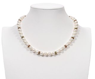 Pearl, Diamond, Sapphire, Ruby, Emerald Necklace
