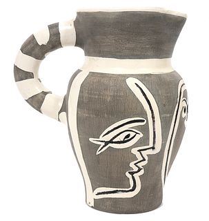 Picasso Madoura Grey Engraved Pitcher