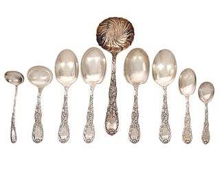 9 Tiffany Chrysanthemum Sterling Serving Pieces
