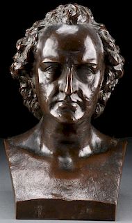 A PATINATED BRONZE BUST OF GOETHE, CIRCA 1899